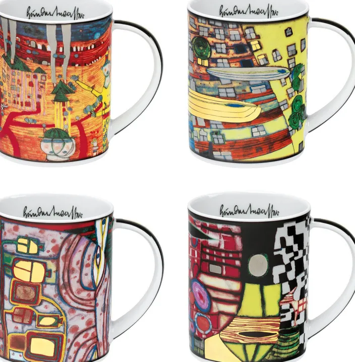 4 Becher »Magic Mugs 2021« im Set nach Hundertwasser