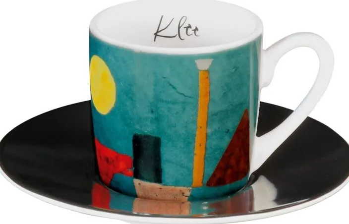 4 Espressotassen mit Künstlermotiven im Set nach Klee