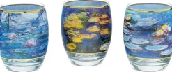 3 Teelichtgläser im Set nach Claude Monet