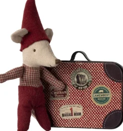 Baby-Weihnachtsmaus im Koffer