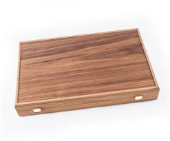 Backgammon, Schwarzeiche mit Walnussintarsien