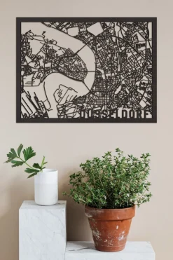 Citymap »Düsseldorf« aus Holz