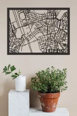 Citymap »Leipzig« aus Holz