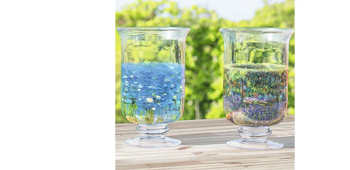 Claude Monet: 2 Windlichter / Vasen mit Künstlermotiven im Set