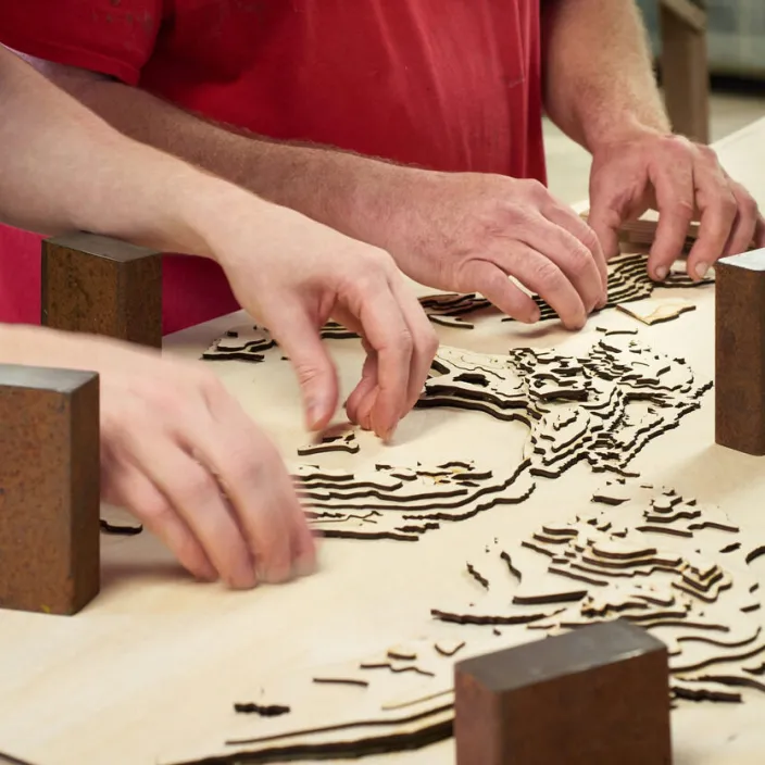 3-D Holzkarte »Hamburg«