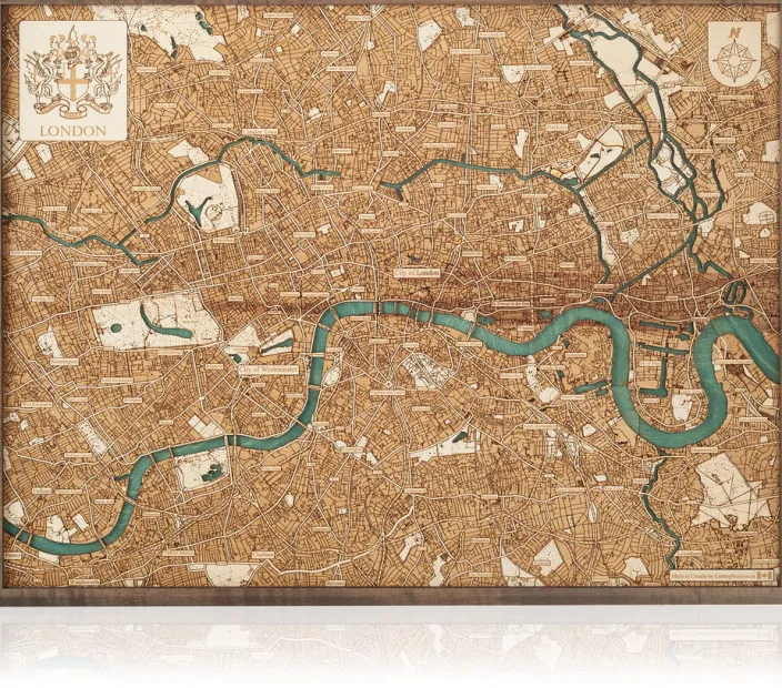 3-D Holzkarte »London«