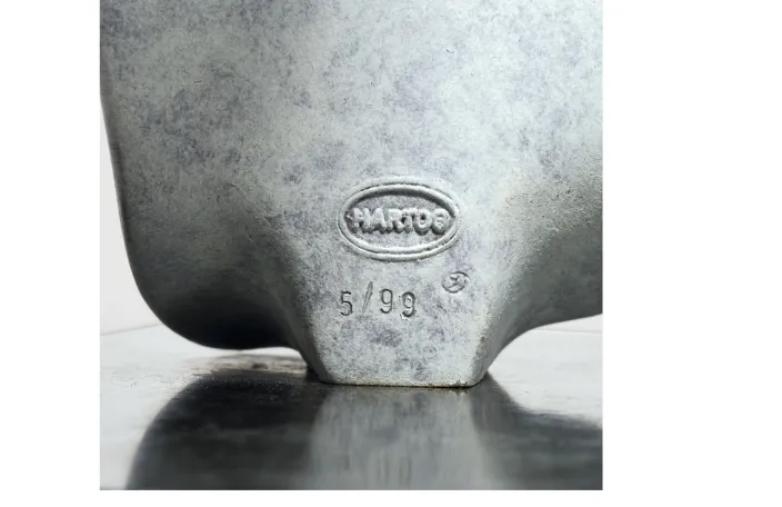 Evert den Hartog: Skulptur »Sneeuwuil - Schneeeule«, Bronze grau