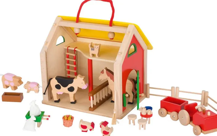 Farmhaus im Koffer mit Zubehör