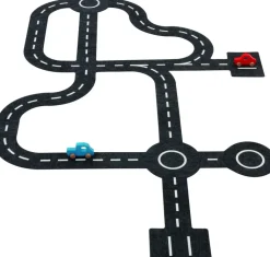 Filz-Spielstraße mit 2 Fahrzeugen