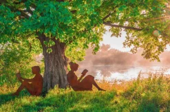 Gartenfigur Silhouette »Lesende und Lesender« Paar