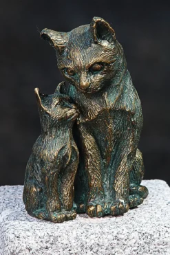 Gartenskulptur »Katze mit Jungem«