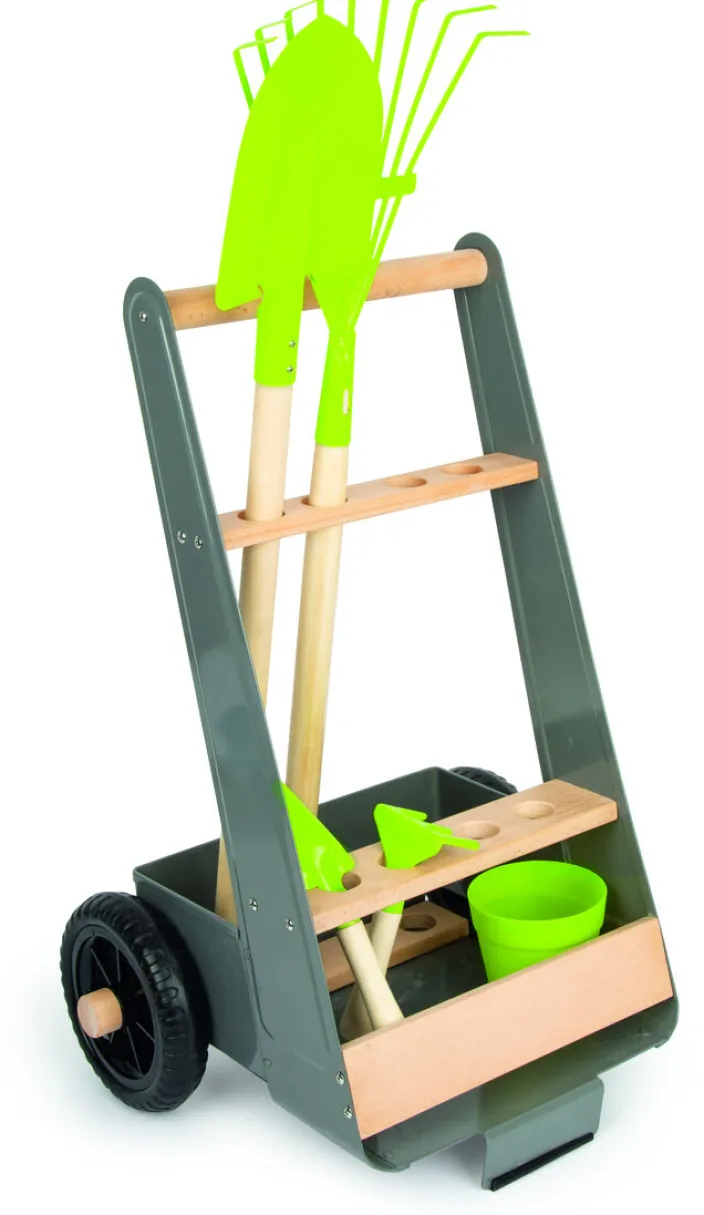 Gartentrolley mit Werkzeug-Set für Kinder