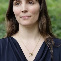 Goldanhänger mit Saphir (Blau)