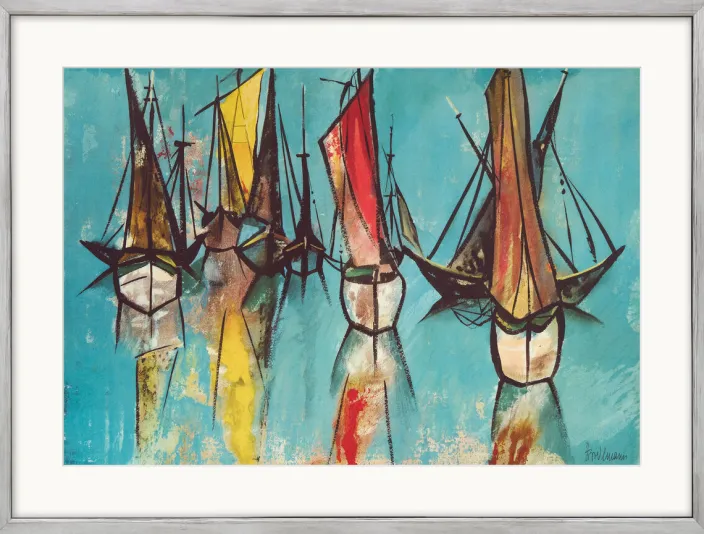 Heino Breilmann: Bild »Boote vor Anker«, gerahmt