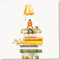 Keramikfliese »Bücherwurm«