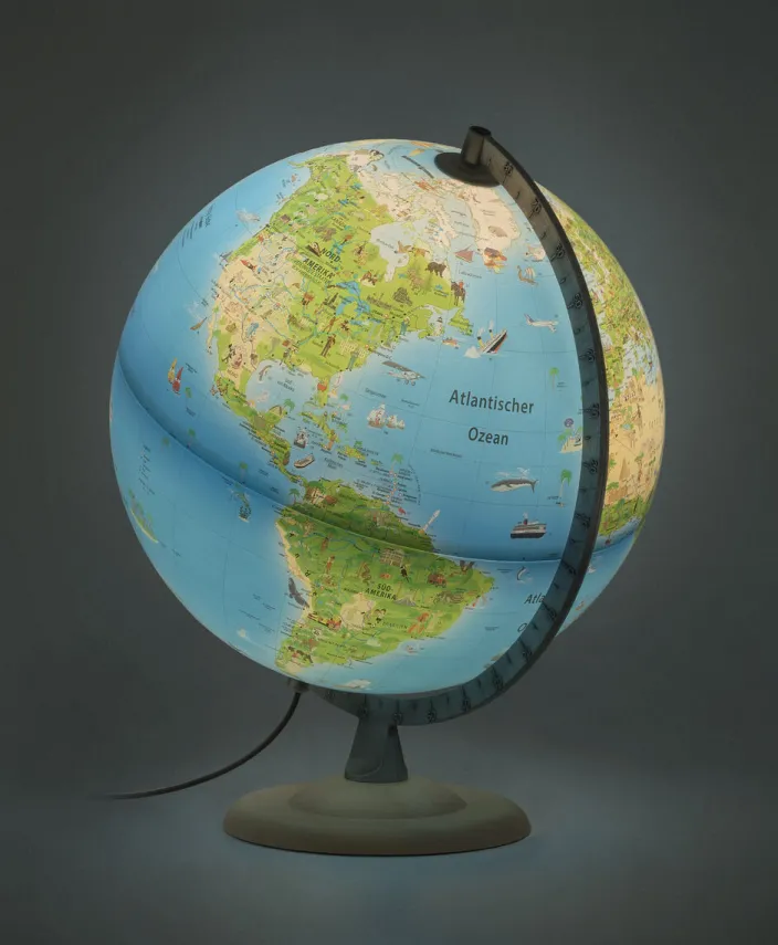 Kinder-Leuchtglobus Atmosphere Family silver 2.0