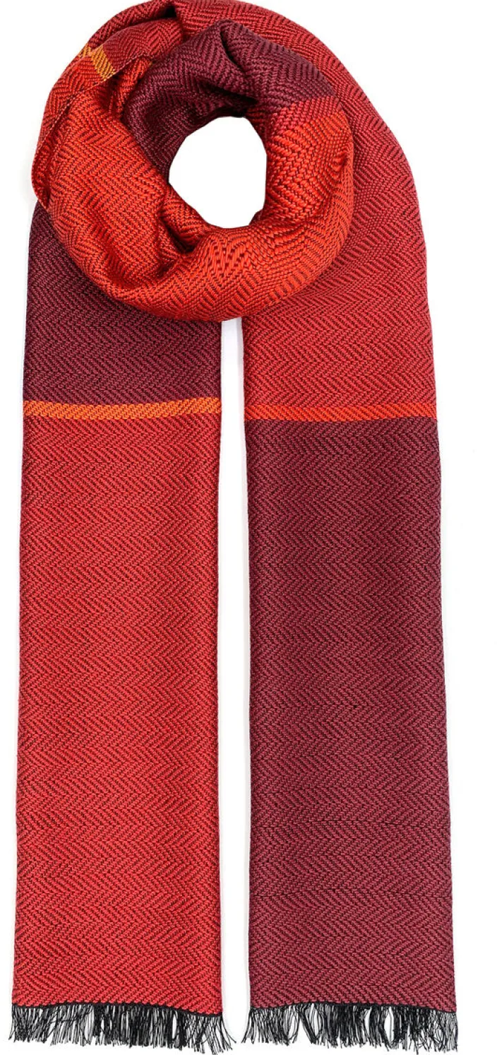 Seidenschal Fischgrat »Rot«