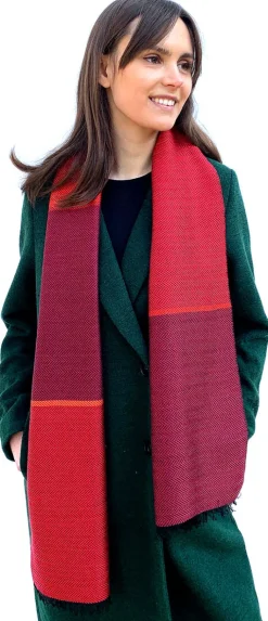 Seidenschal Fischgrat »Rot«