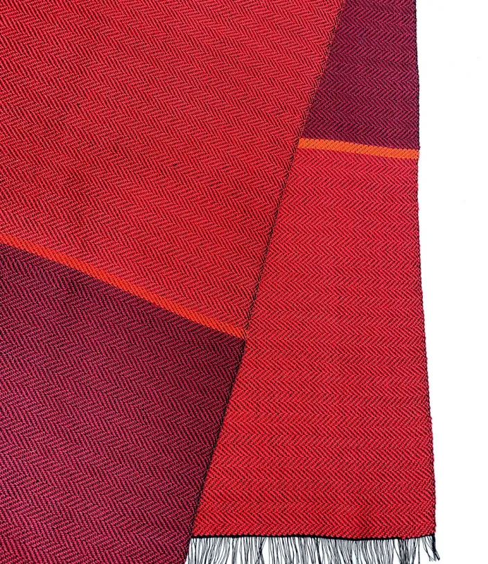 Seidenschal Fischgrat »Rot«