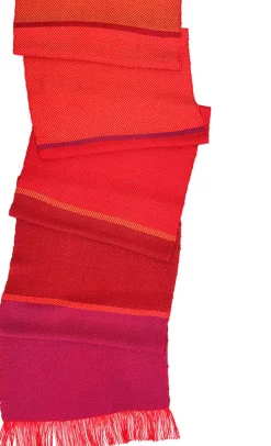 Seidenschal in Rot, Orange und Pink