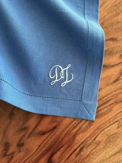 Serviette Leinen »Monogramm«, Blau