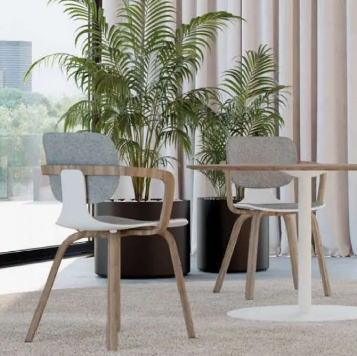 Stuhl »com 66« Weiß, aus Formvlies und Eiche