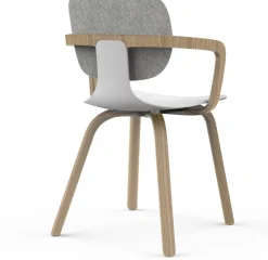 Stuhl »com 66« Weiß, aus Formvlies und Eiche