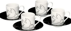4-teiliges Espressotassen-Set »La Colombe de la Paix«, nach Pablo Picasso