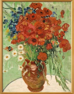 Vincent van Gogh: Bild »Stillleben, Vase mit Gänseblümchen und Mohn« (1890), gerahmt