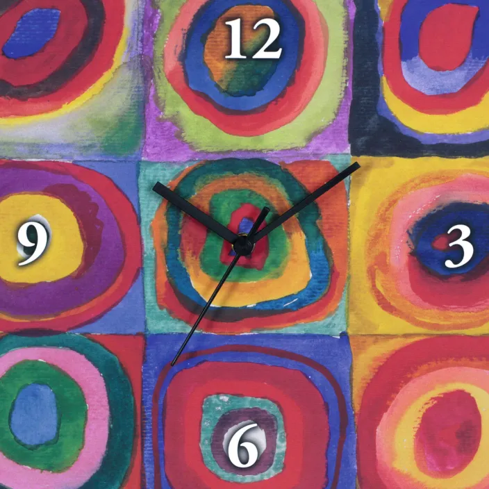 Wanduhr »Farbstudie Quadrate« nach Kandinsky
